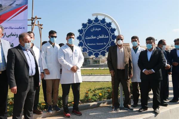 آیین رونمایی از نام‌گذاری میدان "مدافعان سلامت" در بوشهر+تصاویر